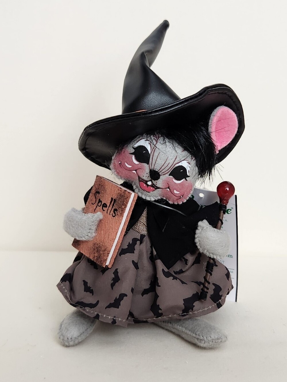Annalee 6" Batty Witch Mouse with Book of Spells Halloween Doll, 2020, New w/Tag